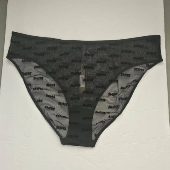 SKIMS FLOCKED LOGO BIKINI PANTY NWT - Picture 7 of 10